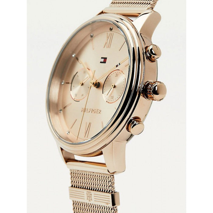Tommy Hilfiger Blake Quartz Gold Dial Gold Mesh Bracelet Watch for Women - 1782303