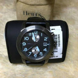 Marc Jacobs Larry Chronograph Black Dial Black Leather Strap Watch for Men - MBM5054