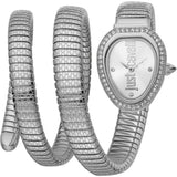 Just Cavalli Doppio Silver Dial Silver Steel Strap Watch for Women - JC1L163M0015