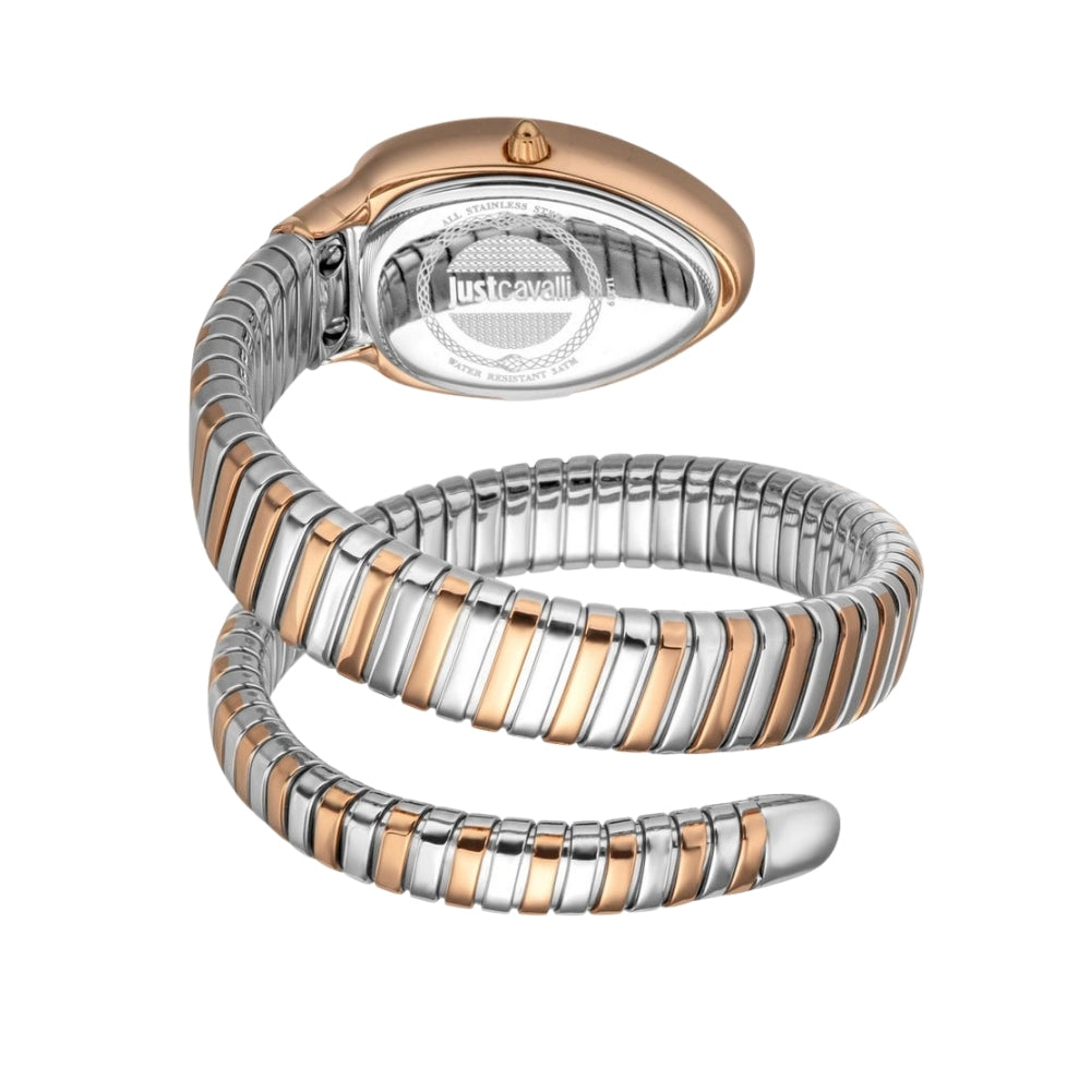 Just Cavalli Glam Evo 4 White Dial Two Tone Steel Strap Watch for Women - JC1L229M0075