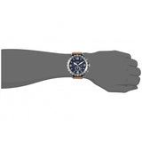 Fossil Nate Chronograph Navy Blue Dial Brown Leather Strap Watch for Men - JR1504