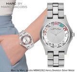 Marc Jacobs Henry Skeleton Silver Dial Silver Steel Strap Watch for Women - MBM3262