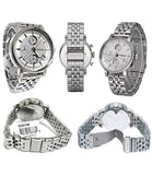 Fossil Boyfriend Chronograph Silver Dial Silver Steel Strap Watch for Women - ES2198