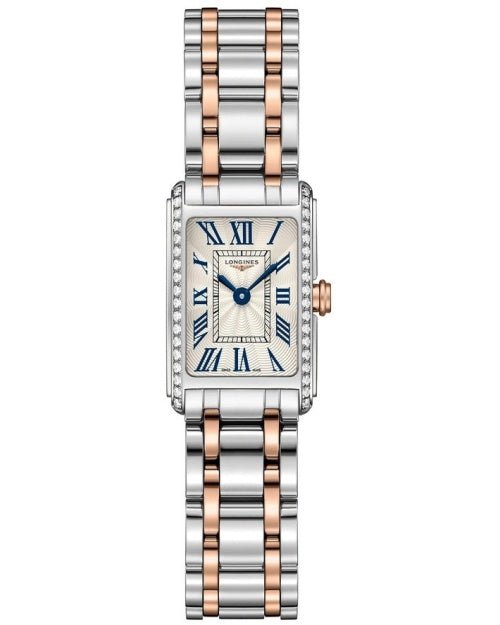 Longines Dolcevita Diamonds White Dial Two Tone Steel Strap Watch for Women - L5.258.5.79.7