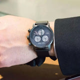 Calvin Klein City Chronograph Grey Dial Black Leather Strap Watch for Men - K2G177C3