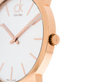 Calvin Klein City White Dial Brown Leather Strap Watch for Men - K2G21629