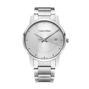 Calvin Klein City Chronograph Silver Dial Silver Steel Strap Watch for Men - K2G2G14X