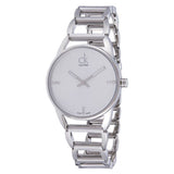 Calvin Klein Stately Silver Dial Silver Steel Strap Watch for Women - K3G2312W