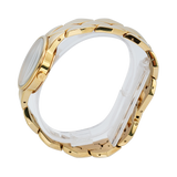 Calvin Klein Snake Silver Dial Yellow Gold Steel Strap Watch For Women - K6E23546