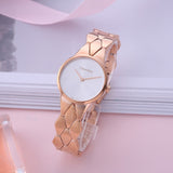 Calvin Klein Snake Silver Dial Rose Gold Steel Strap Watch For Women - K6E23646
