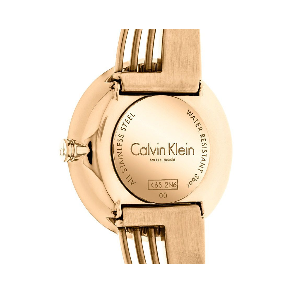 Calvin Klein Drift Silver Dial Gold Steel Strap Watch for Women - K6S2N516