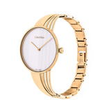 Calvin Klein Drift Silver Dial Gold Steel Strap Watch for Women - K6S2N516