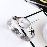 Calvin Klein Snake Silver Dial Silver Steel Strap Watch For Women - K6E23146