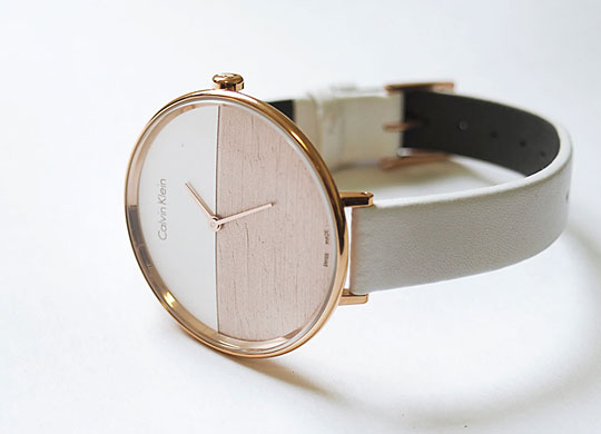 Calvin Klein Rise White Dial White Leather Strap Watch for Women - K7A236LH