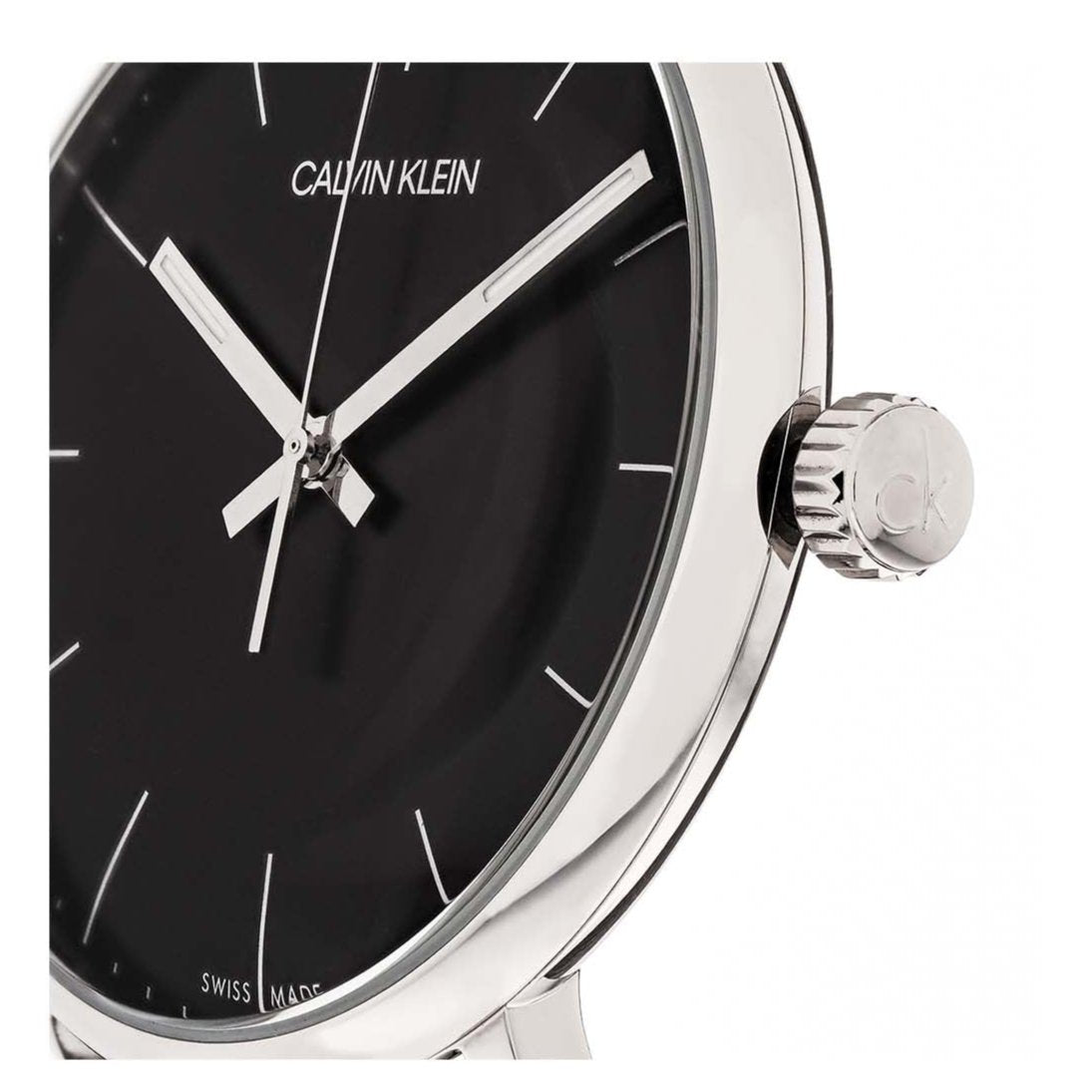 Calvin Klein High Noon Quartz Black Dial Black Leather Strap Watch for Men - K8M211C1