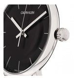 Calvin Klein High Noon Quartz Black Dial Black Leather Strap Watch for Men - K8M211C1