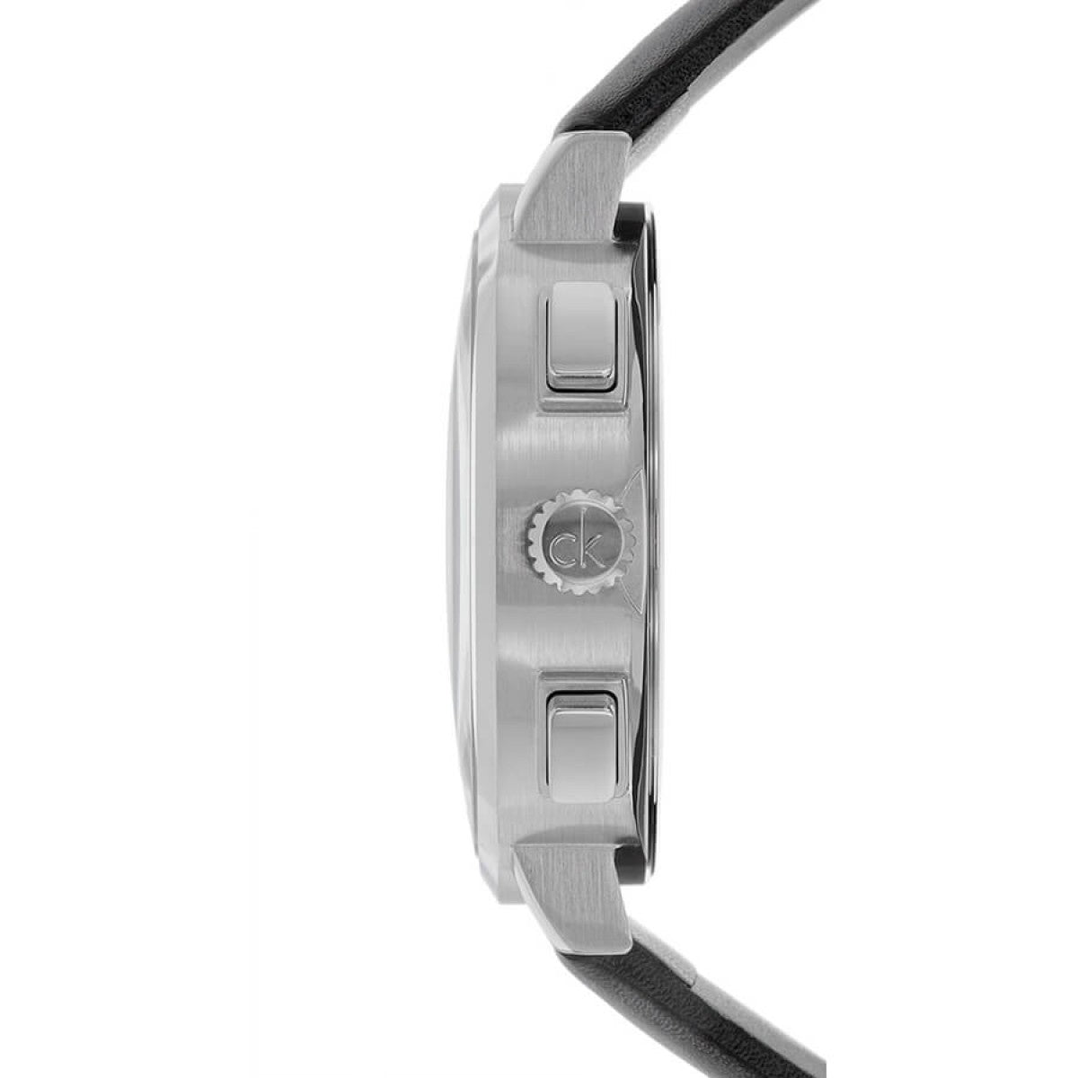 Calvin Klein Posh Black Dial Black Leather Strap Watch for Men - K8Q371C1