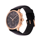 Calvin Klein Posh Grey Dial Black Leather Strap Watch for Men - K8Q376C3