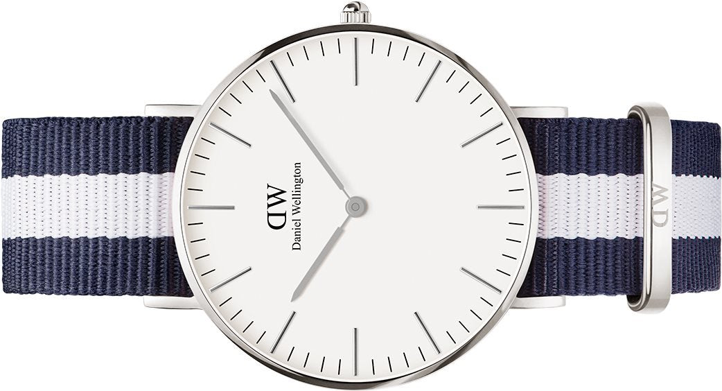 Daniel Wellington Classic Glasgow White Dial Two Tone NATO Strap Unisex Watch - DW00100047