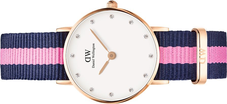 Daniel Wellington Classy Winchester White Dial Two Tone NATO Strap Watch For Women - DW00100065