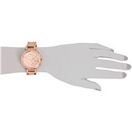 Michael Kors Uptown Glam Parker Chronograph Rose Gold Dial Steel Strap Watch for Women - MK5663
