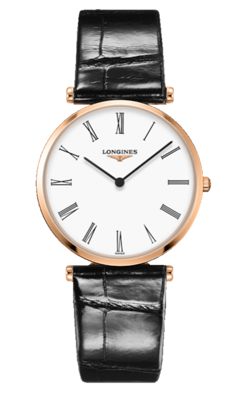 Longines La Grande Classique De Longines White Dial Black Leather Strap Watch for Women - L4.755.1.91.2