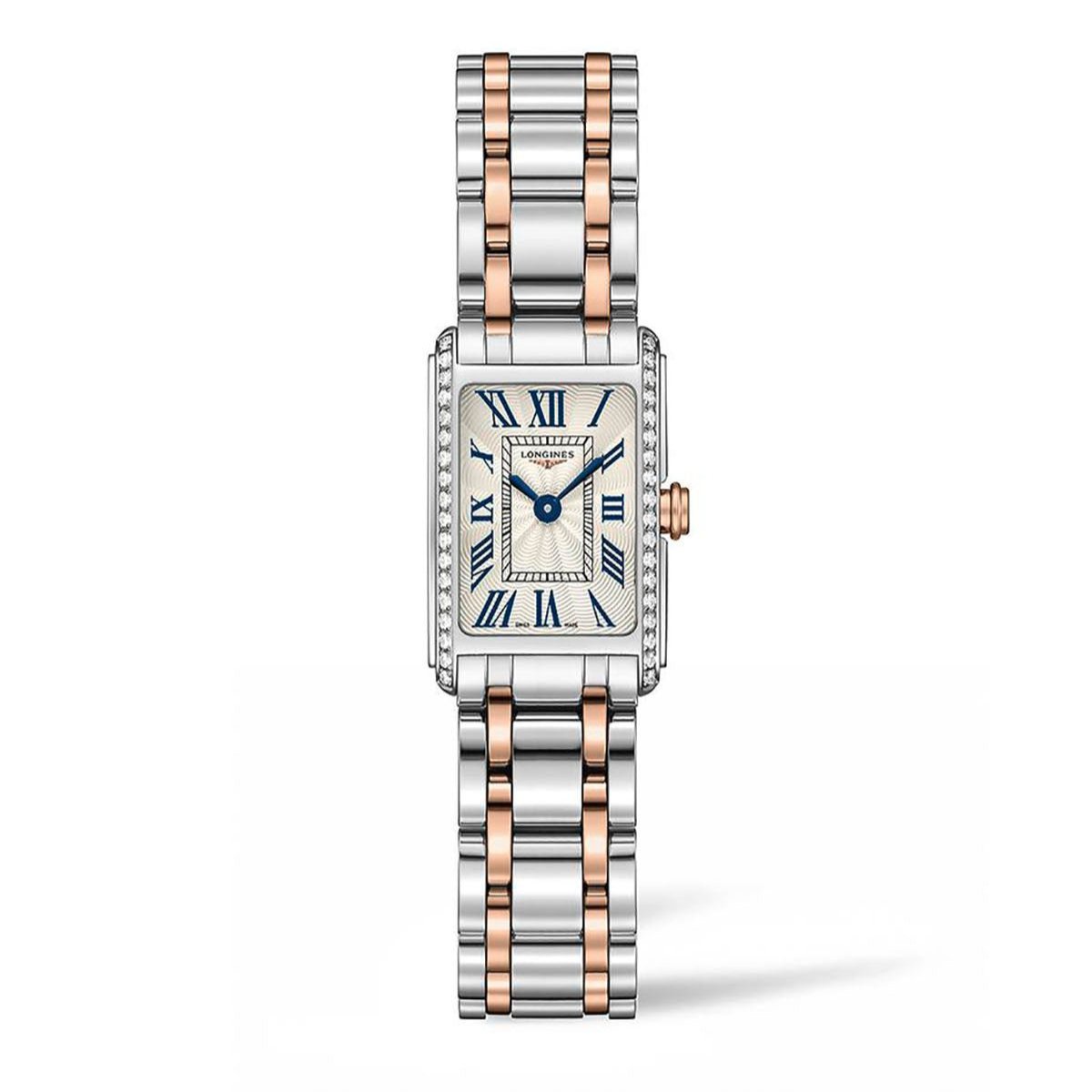 Longines Dolcevita Diamonds White Dial Two Tone Steel Strap Watch for Women - L5.258.5.79.7