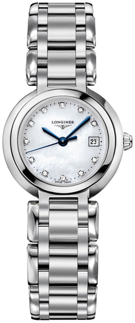 Longines PrimaLuna Mother of Pearl Dial Silver Steel Strap Watch for Women - L8.110.4.87.6