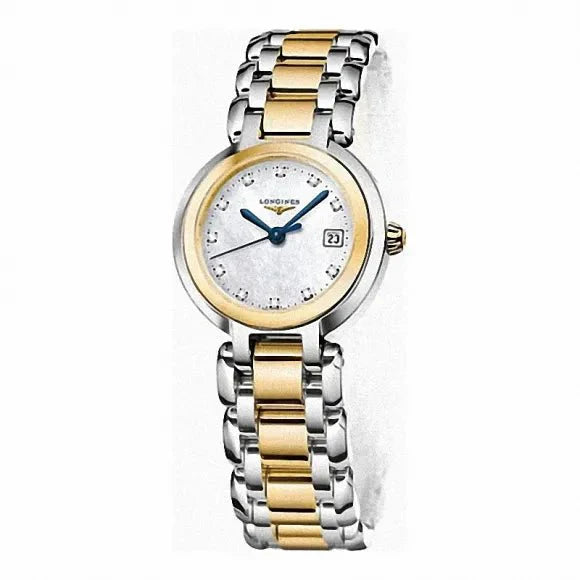Longines PrimaLuna Quartz Diamonds Mother of Pearl Dial Two Tone Steel Strap Watch for Women - L8.110.5.93.6