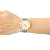 Marc Jacobs Baker Rose Gold Dial Grey Leather Strap Watch for Women - MBM1400