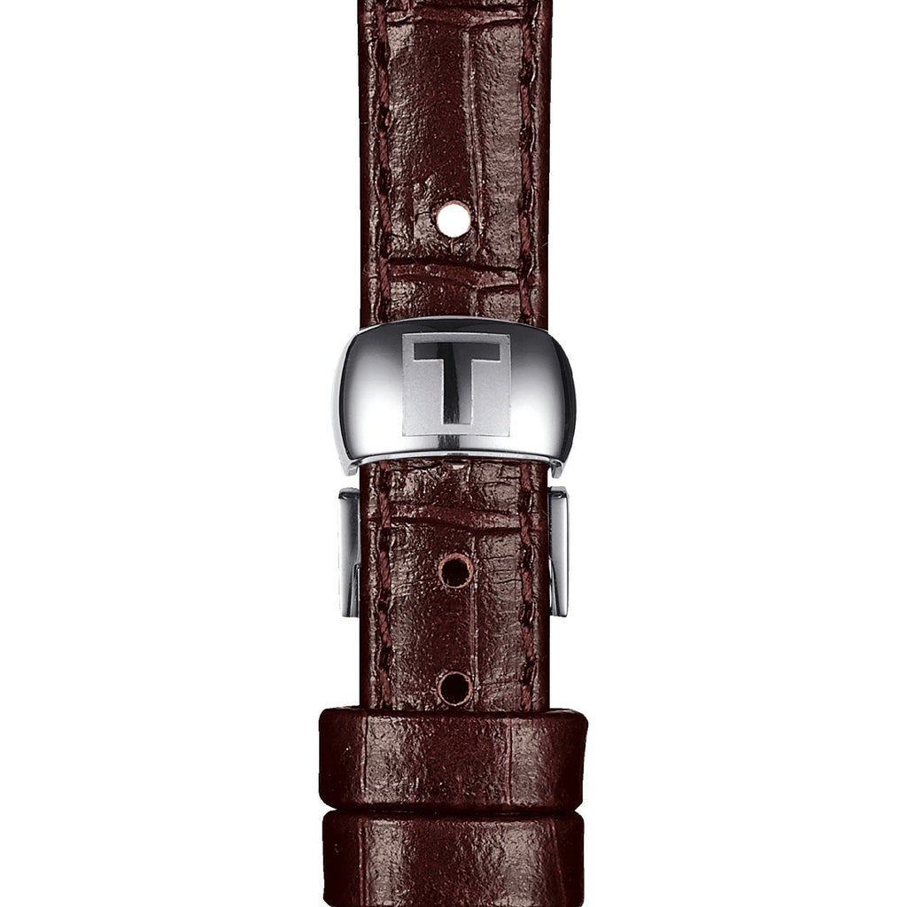Tissot Le Locle Automatic Lady Silver Dial Brown Leather Strap Watch For Women - T41.1.113.77