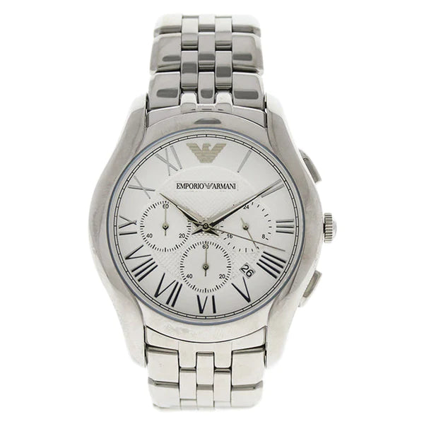 Emporio Armani Velente Chronograph Quartz Silver Dial Silver Steel Strap Watch For Men - AR1702