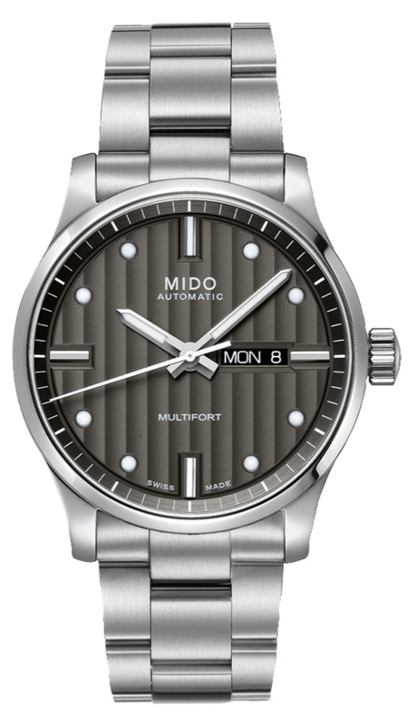 Mido Multifort Automatic Gray Dial Silver Steel Strap Watch For Men - M005.430.11.061.80