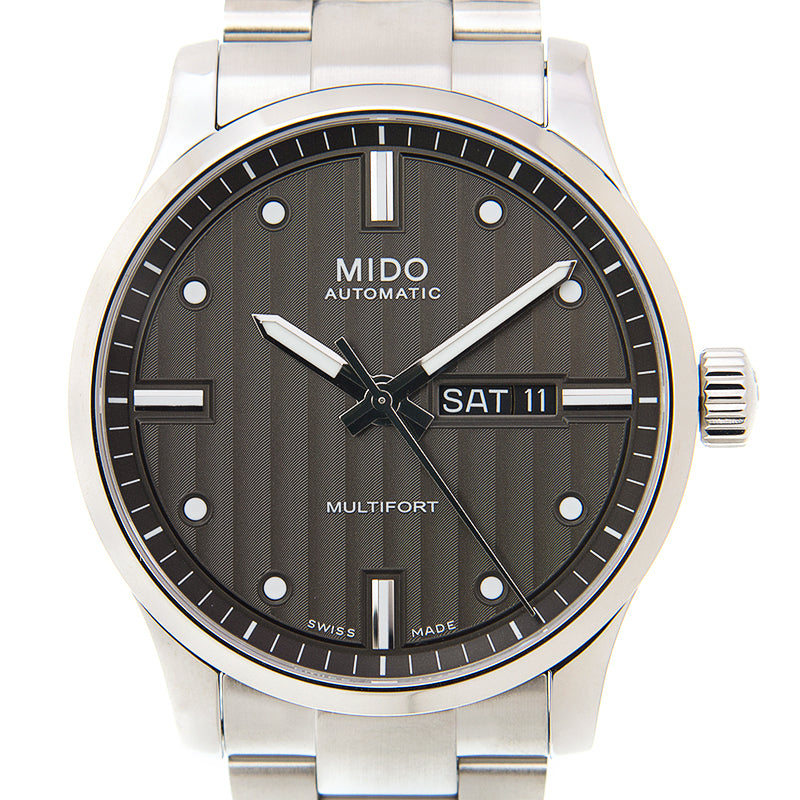 Mido Multifort Automatic Gray Dial Silver Steel Strap Watch For Men - M005.430.11.061.80