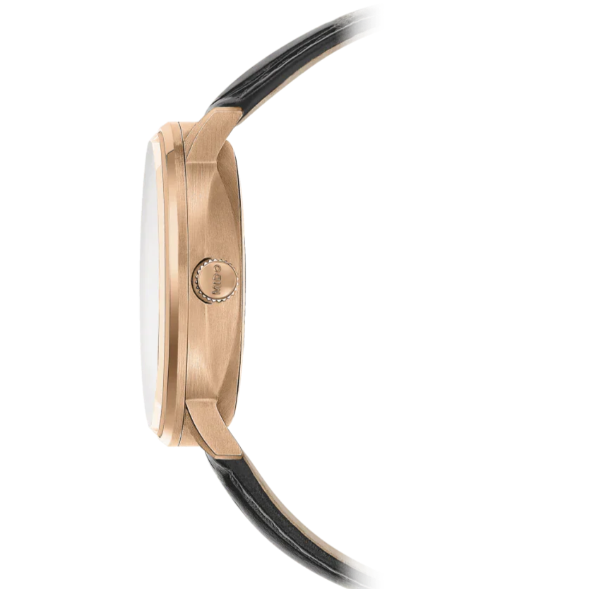 Mido Commander Automatic Black Dial Black Leather Strap Watch For Men - M021.407.36.411.00