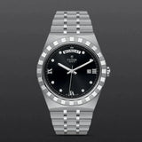 Tudor Royal Automatic Diamonds Black Dial Silver Steel Strap Watch for Men - M28600-0004