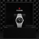 Tudor Royal Automatic Diamonds Black Dial Silver Steel Strap Watch for Men - M28600-0004