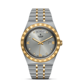Tudor Royal Diamonds Automatic Grey Dial Two Tone Steel Strap Watch for Men - M28603-0002