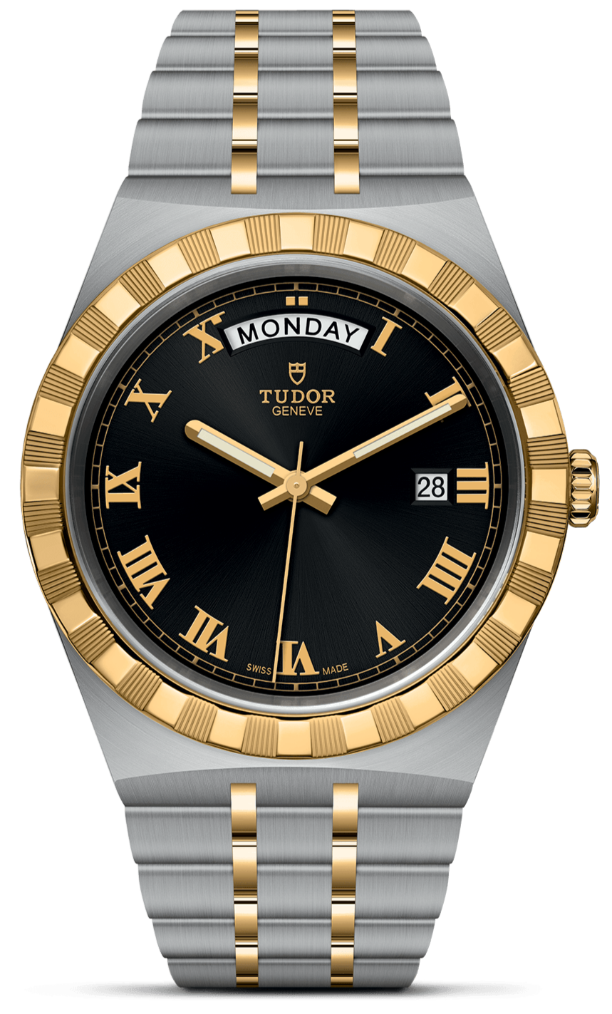 Tudor Royal Automatic Black Dial Two Tone Steel Strap Watch for Men - M28603-0003