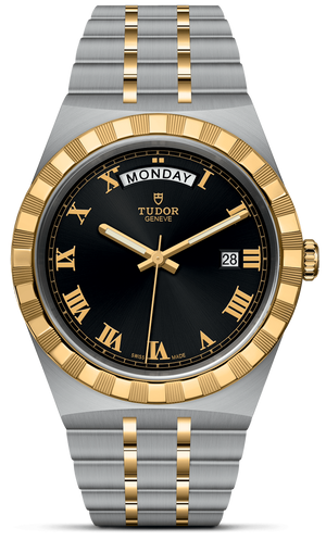 Tudor Royal Automatic Black Dial Two Tone Steel Strap Watch for Men - M28603-0003