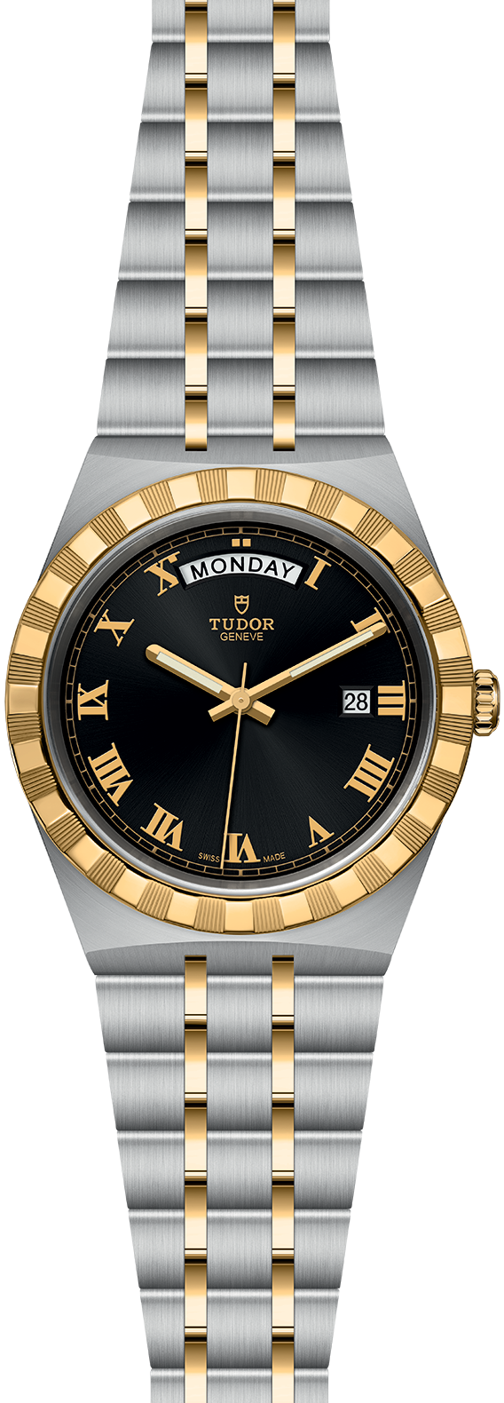 Tudor Royal Automatic Black Dial Two Tone Steel Strap Watch for Men - M28603-0003