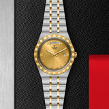 Tudor Royal Automatic Diamonds Gold Dial Two Tone Steel Strap Watch for Men - M28603-0006