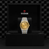 Tudor Royal Automatic Diamonds Gold Dial Two Tone Steel Strap Watch for Men - M28603-0006