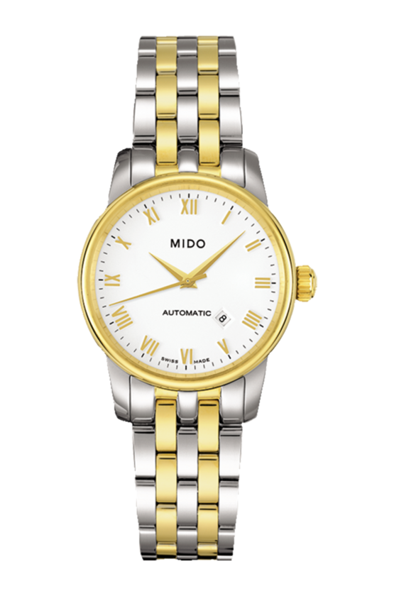 Mido Baroncelli III Automatic White Dial Two Tone Steel Strap Watch For Women - M7600.9.26.1