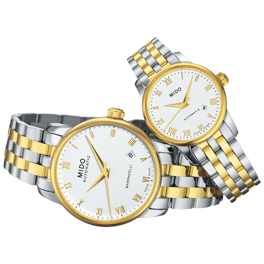 Mido Baroncelli III Automatic White Dial Two Tone Steel Strap Watch For Women - M7600.9.26.1