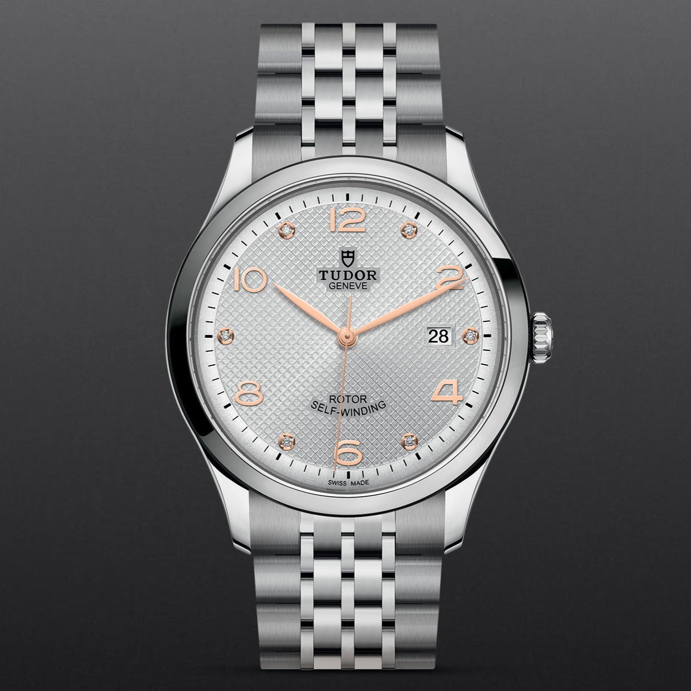 Tudor 1926 Automatic Diamonds Silver Dial Silver Steel Strap Watch for Men - M91650-0003