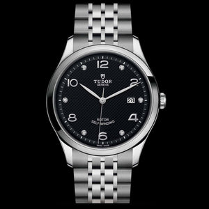 Tudor 1926 Automatic Diamonds Black Dial Silver Steel Strap Watch for Men - M91650-0004