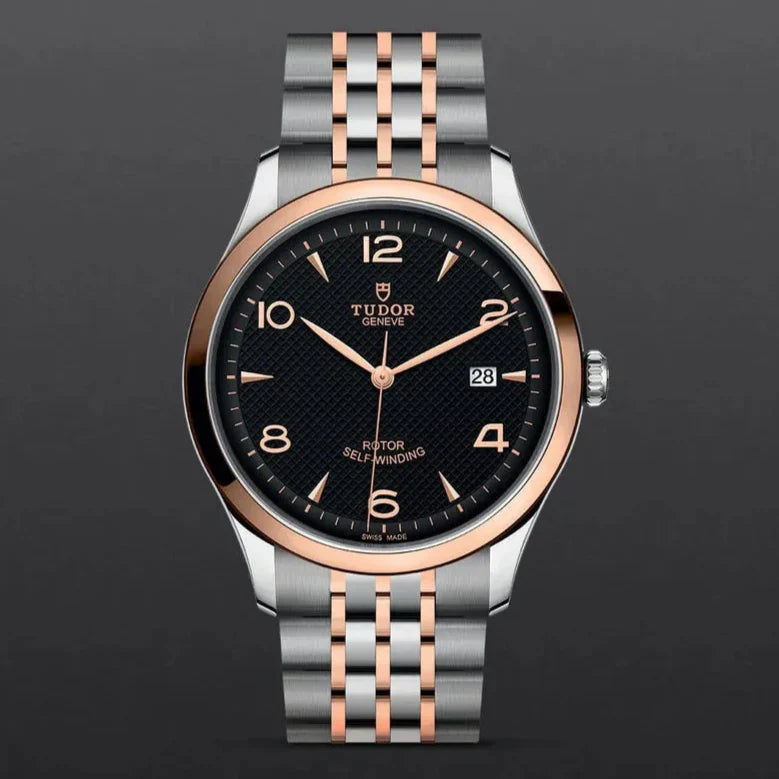 Tudor 1926 Automatic Black Dial Two Tone Steel Strap Watch for Men - M91651-0003