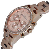 Marc Jacobs Henry Chronograph Rose Gold Dial Rose Gold Steel Strap Watch for Women - MBM3118