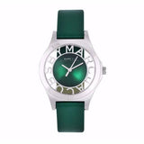 Marc Jacobs Henry Skeleton Green Dial Green Leather Strap Watch for Women - MBM1336